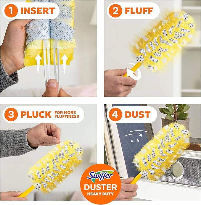 Swiffer Dusters Refill for cleaning, Feather & Microfiber Duster Alternative, Unstopables Fresh Scent, (4x6ct)