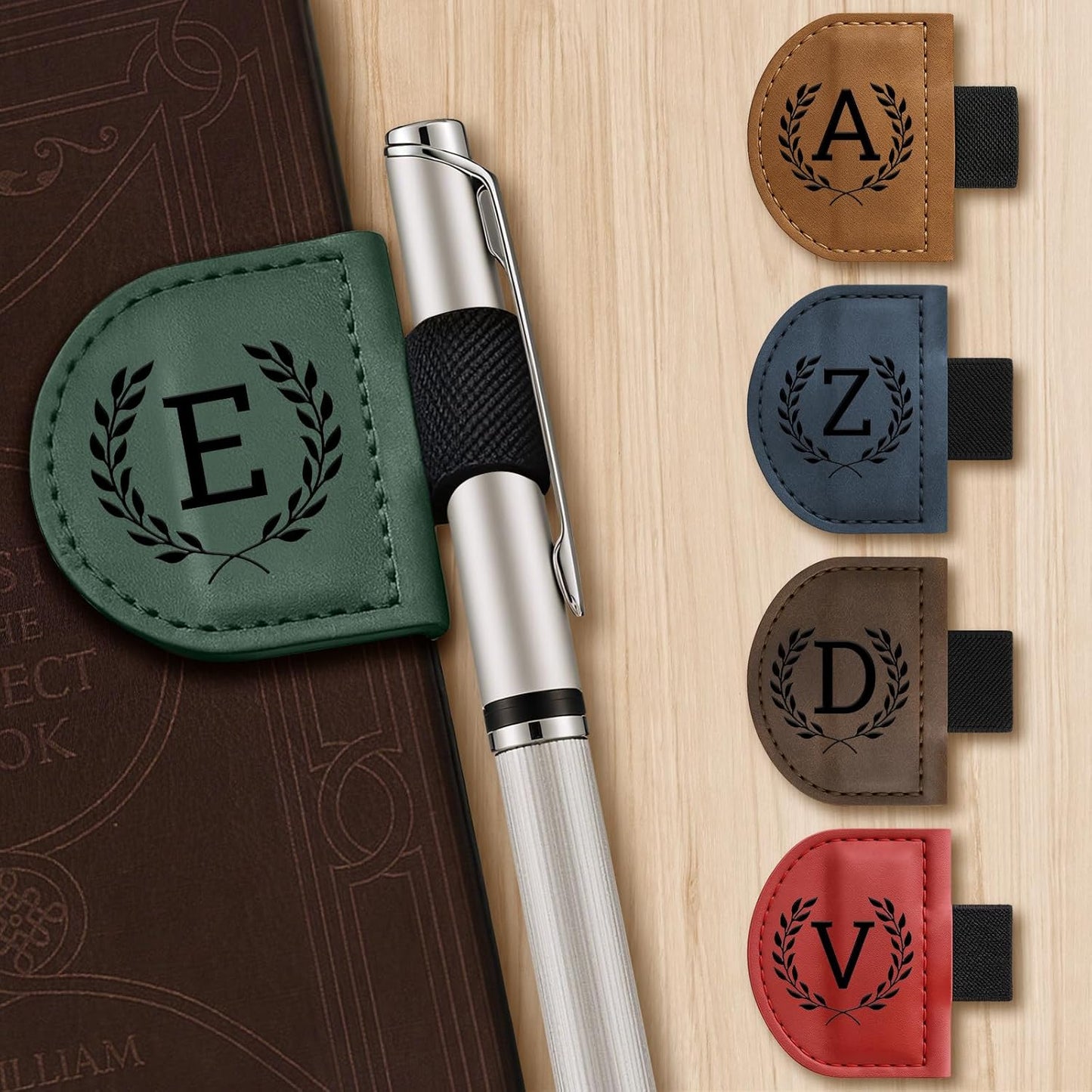 Custom Leather Magnetic Bookmarks Personalized Vintage Engraved Name Initials Text Book Marker Clips Customized Gifts for Readers Kids Book Lovers Classmate (New Bookmark)