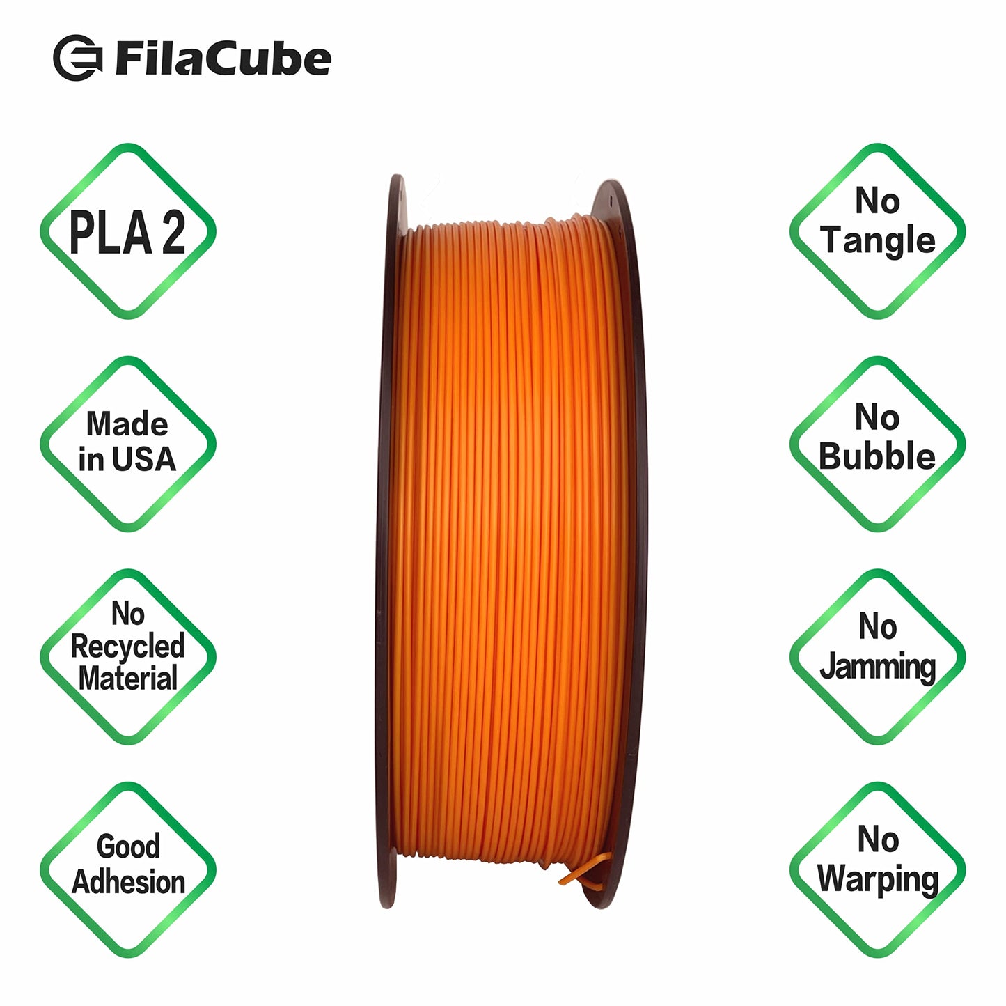Halloween Pumpkin Orange 1.75Mm Filacube Pla 2 3D Printer Filament 1Kg Halloween Pumpkins [Made In Usa]