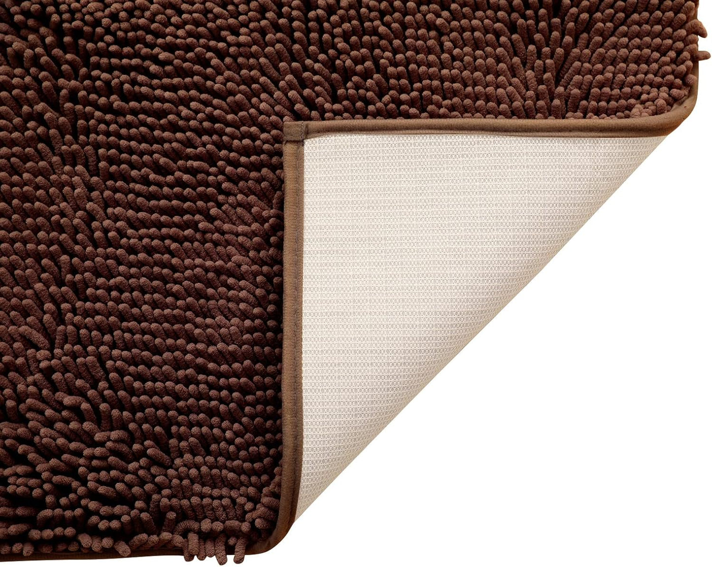 Non-Slip Bath Rug,Extra Soft Microfiber Bedroom Shag Carpet with Anti-Slip Backing,Water/Dust Absorbent Fast Dry Shower Mat,Sound Insulated Stairs Pad,Machine Washable (Coffee,12 x 12 Inches)