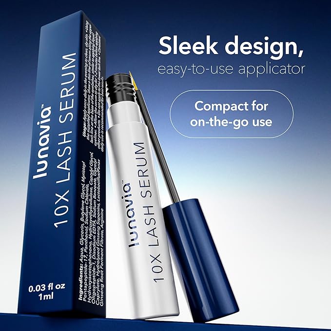 10X Lash Serum - Eyelash Serum with Peptide & Botanical Lash Conditioner for Healthier, Stronger-Looking Lashes - Nourishing Lash Serum with Ginseng Extract for Daily Lash Care