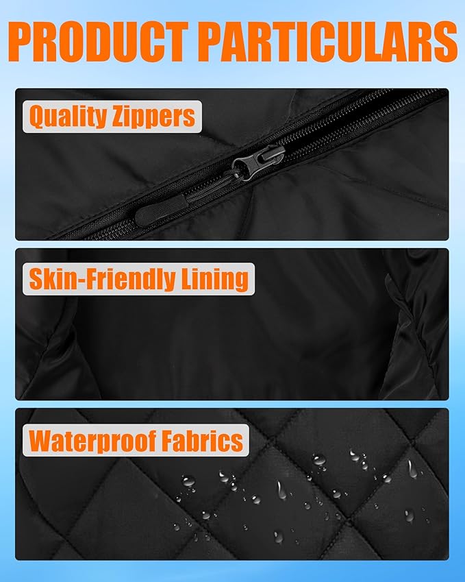 Heated Vest for Women and Men - Quilted Lightweight Heating Jacket Coat, Upgraded 7.4V 10000 mAh Battery Pack