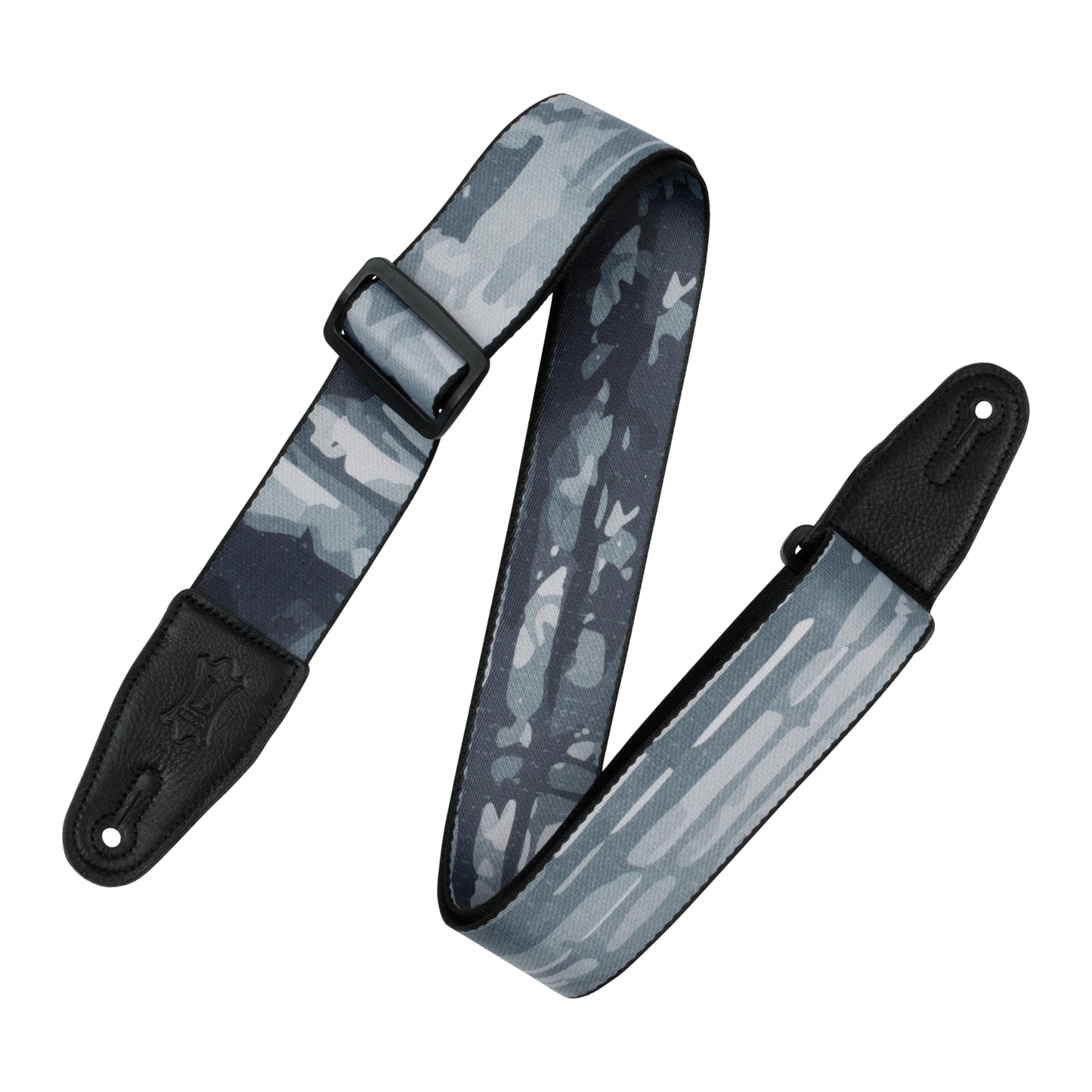Levys Leathers 2 Wide Polyester Guitar Strap with Genuine Leather Ends; Grey Abstract Tree Motif (MPD2-109)