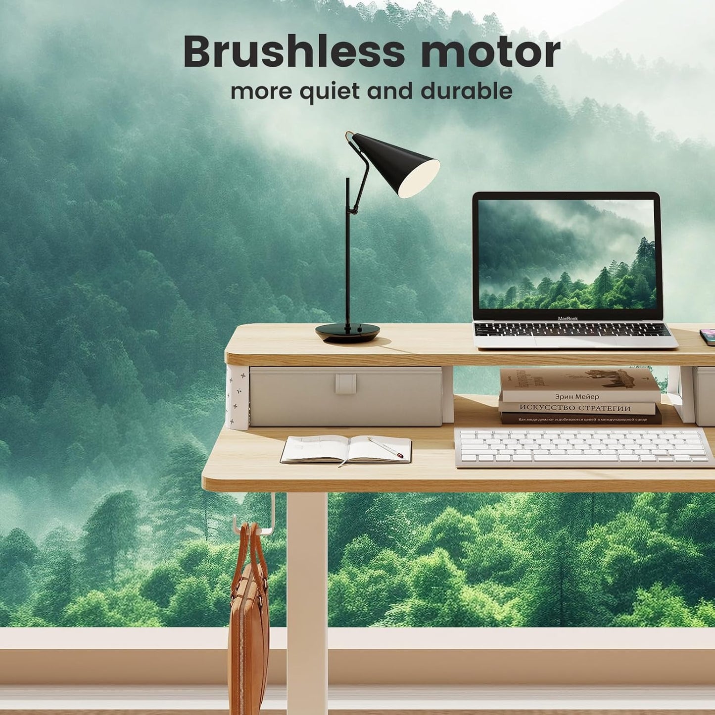Small Standing Desk with Drawers and Brushless Motor,Electric Sit Stand Desk for Walking Pad,Ergonomic Stand Up Desk for Home Office & Gaming,3 Memory Height Preset & Hooks(40" x 24", Oak)