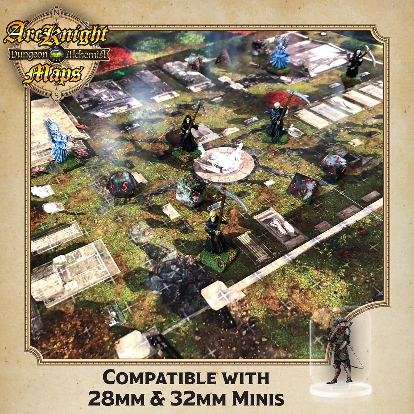 Arcknight The Vale of Adventure Roleplaying D&D Battle Map; 16 Modular RPG Maps in 8 Double-Sided Pages, 1" Square Grid, Modular & Versatile DND Map for ttrpg Gaming - for Dungeons & Dragons