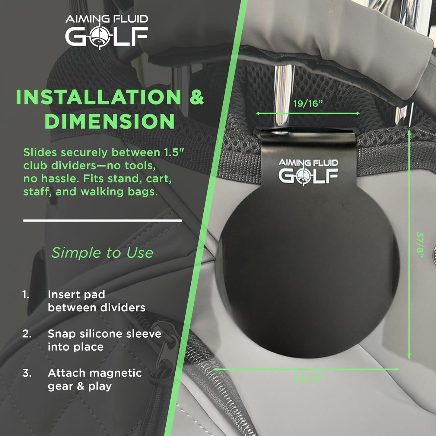 Magnetic Golf Towel & Magnetic Landing Pad – Premium Microfiber Waffle Weave I Scrub Pad I Wash Pocket I Golf Gift I Cart Carry and Tour Bag (Magnetic Landing Pad & Golf Towel 16" x 24" Blue)