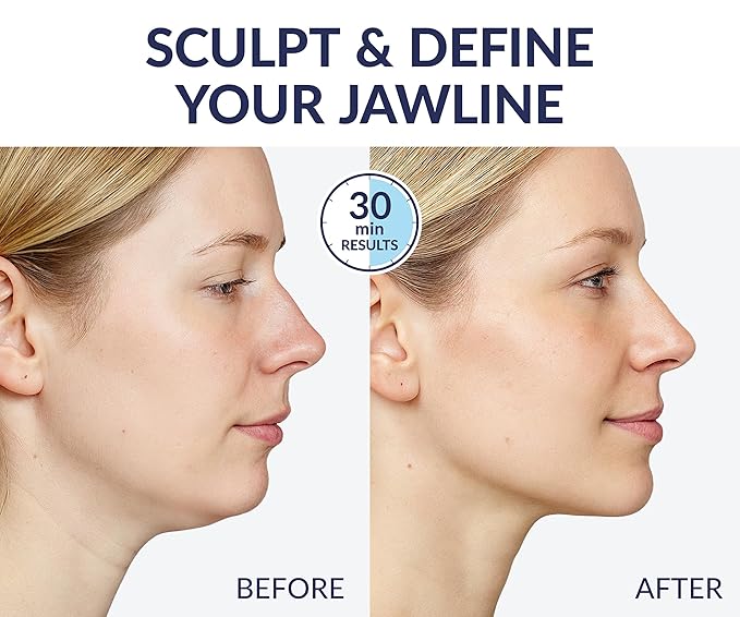 Stylia V Line Lifting Collagen Mask - Lift, Firm & Contour Jawline - Tightening Double Chin Strap with Hyaluronic Acid & Aloe - Neck Tightening and Lifting Mask - Jawline Shaper Face Lift Tape (7PC)