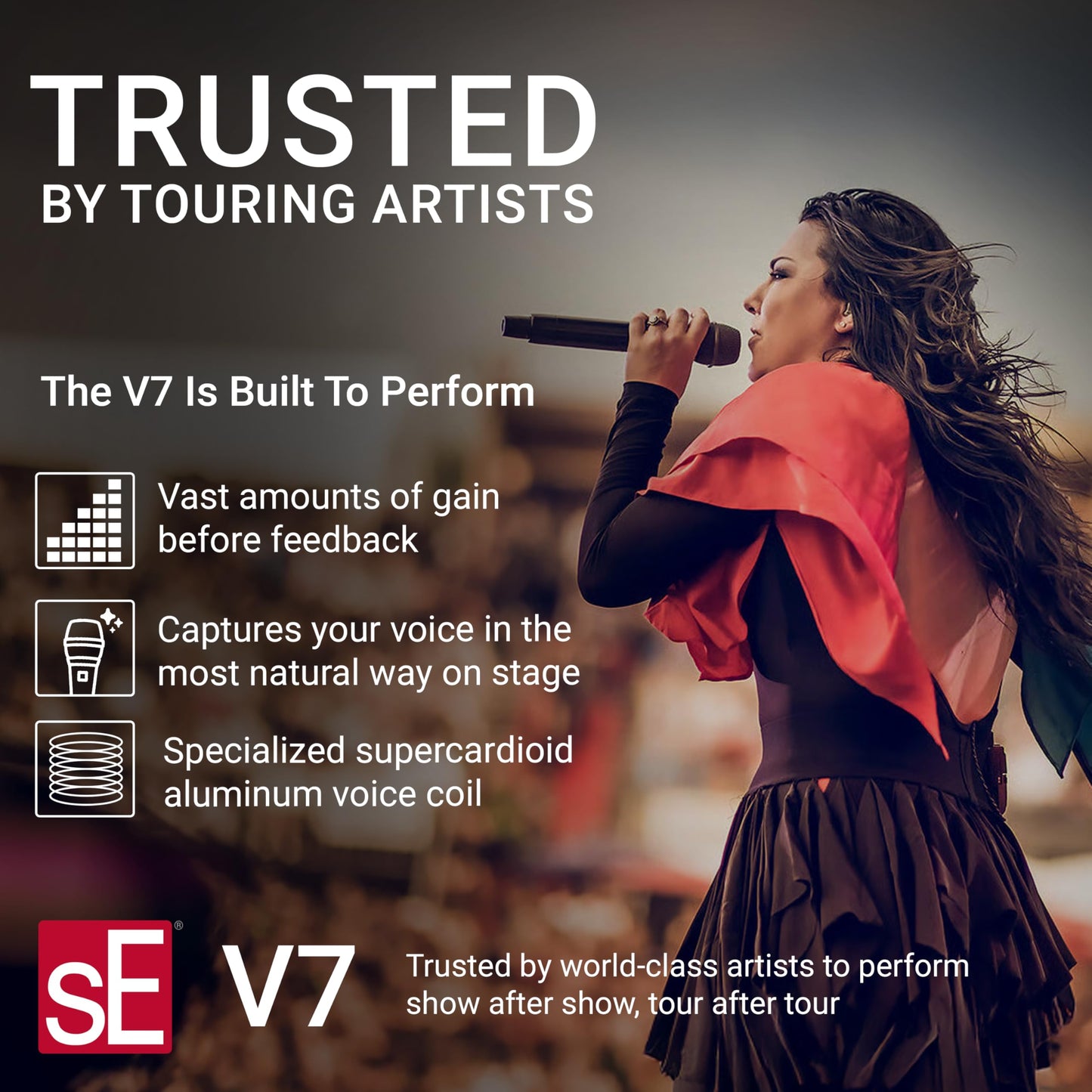 Se Electronics V7 Dynamic Microphone For Singing, Speech & Studio Recording - Xlr Handheld Professional Microphone With Supercar