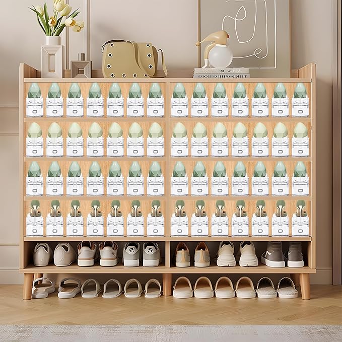 Clear Shoe Slot Organizer, 30 Pack Adjustable Shoe Slots Organizer for Closet Clear Shoe Stackers Shoes Rack Holder Shoe Space Savers for A Pair of Shoes(Transparent)