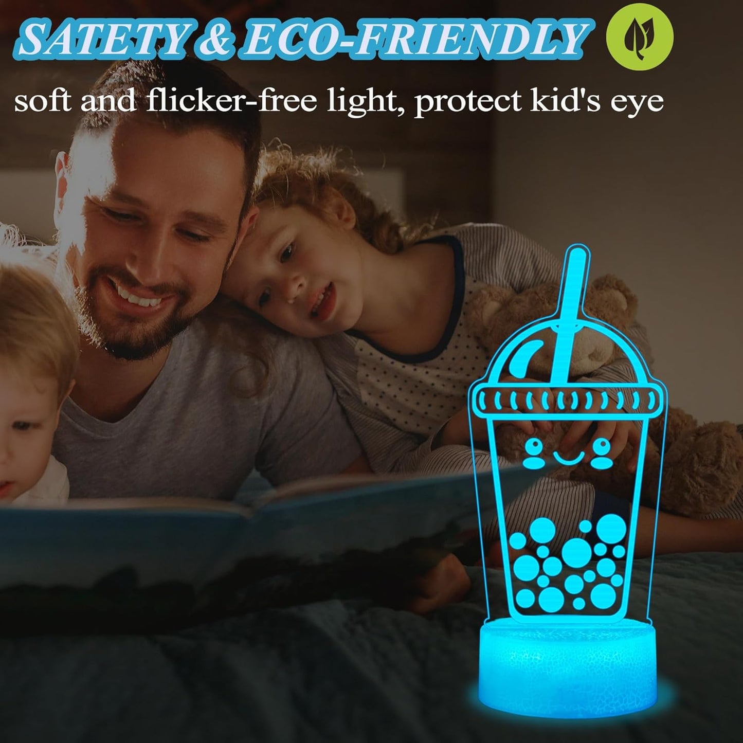 Boba Lamp, Boba Gifts, Boba 3D Night Light with Remote Control, 16 Color Changing, Timer, RGB Flashing Mode, Dimmable - Boba Gifts for Boys & Girls