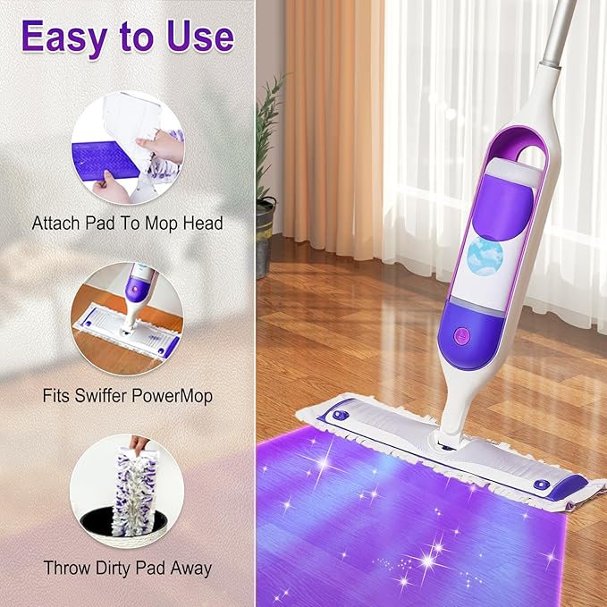 50 Pack Disposable Power Mop Pads for Swiffer Power Mop Pads,Compatible with Swiffer Power Mop Refills,Thickened Multi-Surface Replacement for Swiffer Wet Pads Refill on All Finished Floors