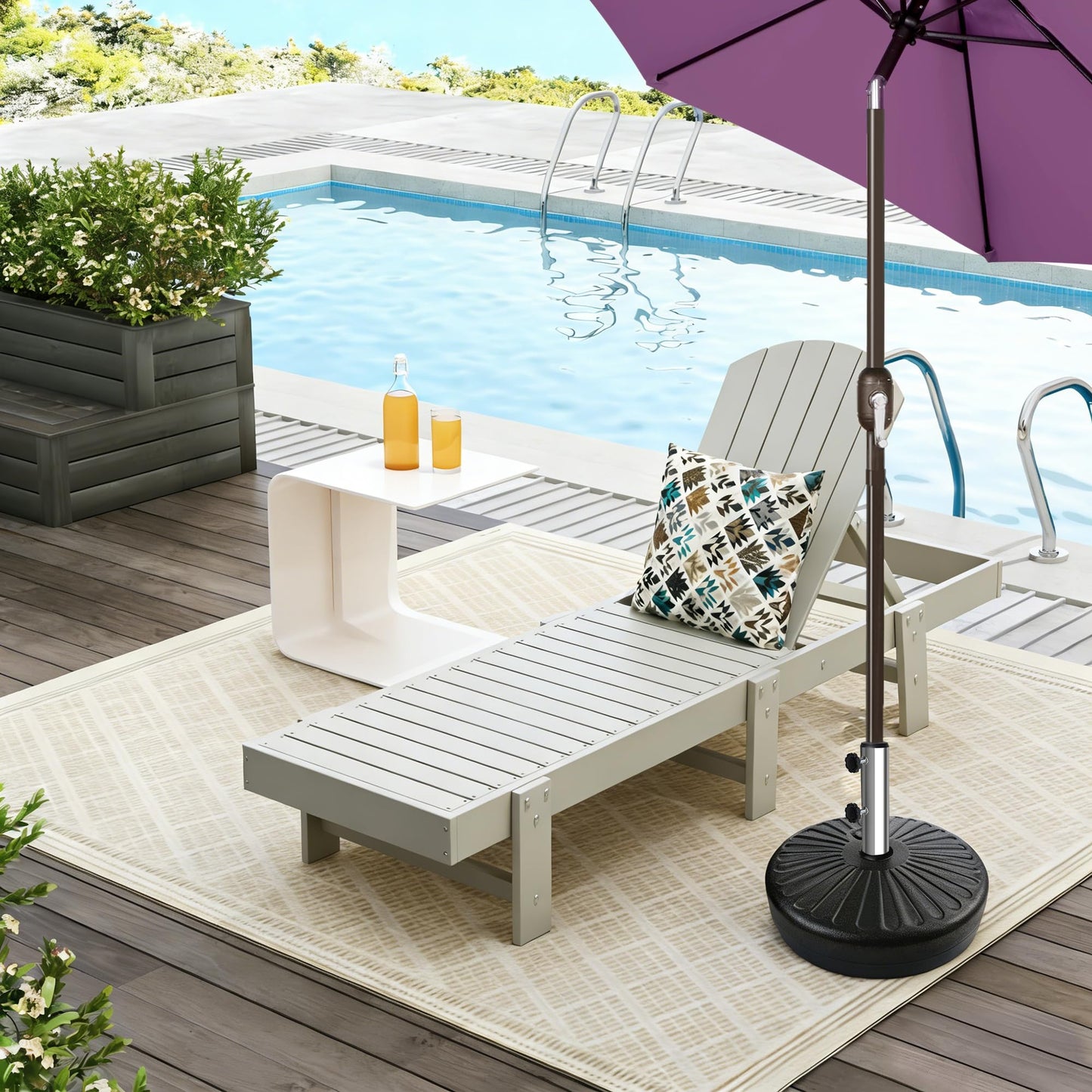 Blissun Umbrella Base Stand Replacement Tube, Stainless Steel Umbrella Base Pole, Heavy-Duty Universal Parasol Base Replacement Parts for Outdoor Patio, Garden, Balcony (Stainless Steel Finish)