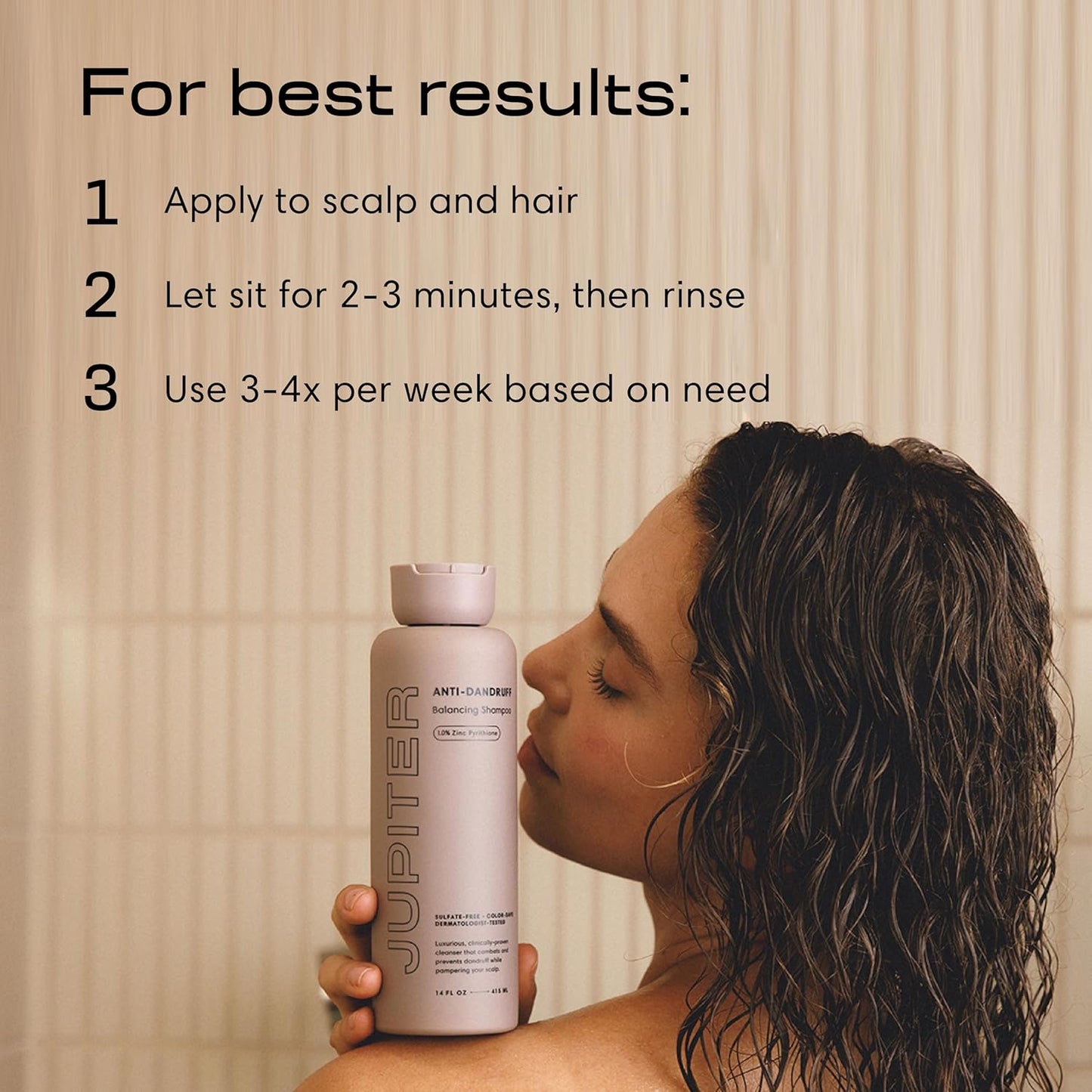 Jupiter Balancing Anti Dandruff Shampoo Duo, for Women & Men, Physician-Formulated for Flaky, Itchy, Oily, Dry Scalp, & Paraben-Free, Anti-Dandruff Shampoo with Zinc, 2 pack, 14 fl oz ea