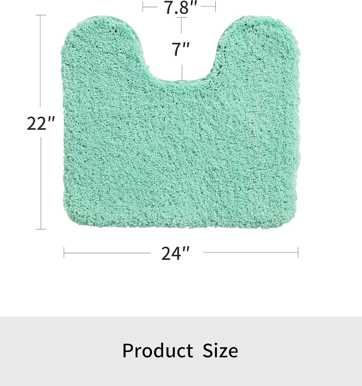 Toilet Rug 22x24 Spa Blue Non Slip Fluffy Toilet Floor Mat U Shaped Washable Bathroom Contour Rug for Toilet Absorbent Thick Toilet Carpet