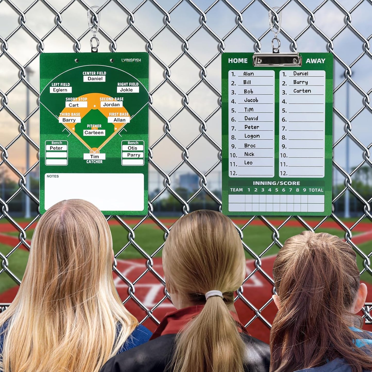 Dry Erase Coaches Clipboard， Reuse Baseball Dry Erase Coaching Board Double-Sided Baseball White Board for Coaches Writable and Erasable Coaching Board (Baseball)