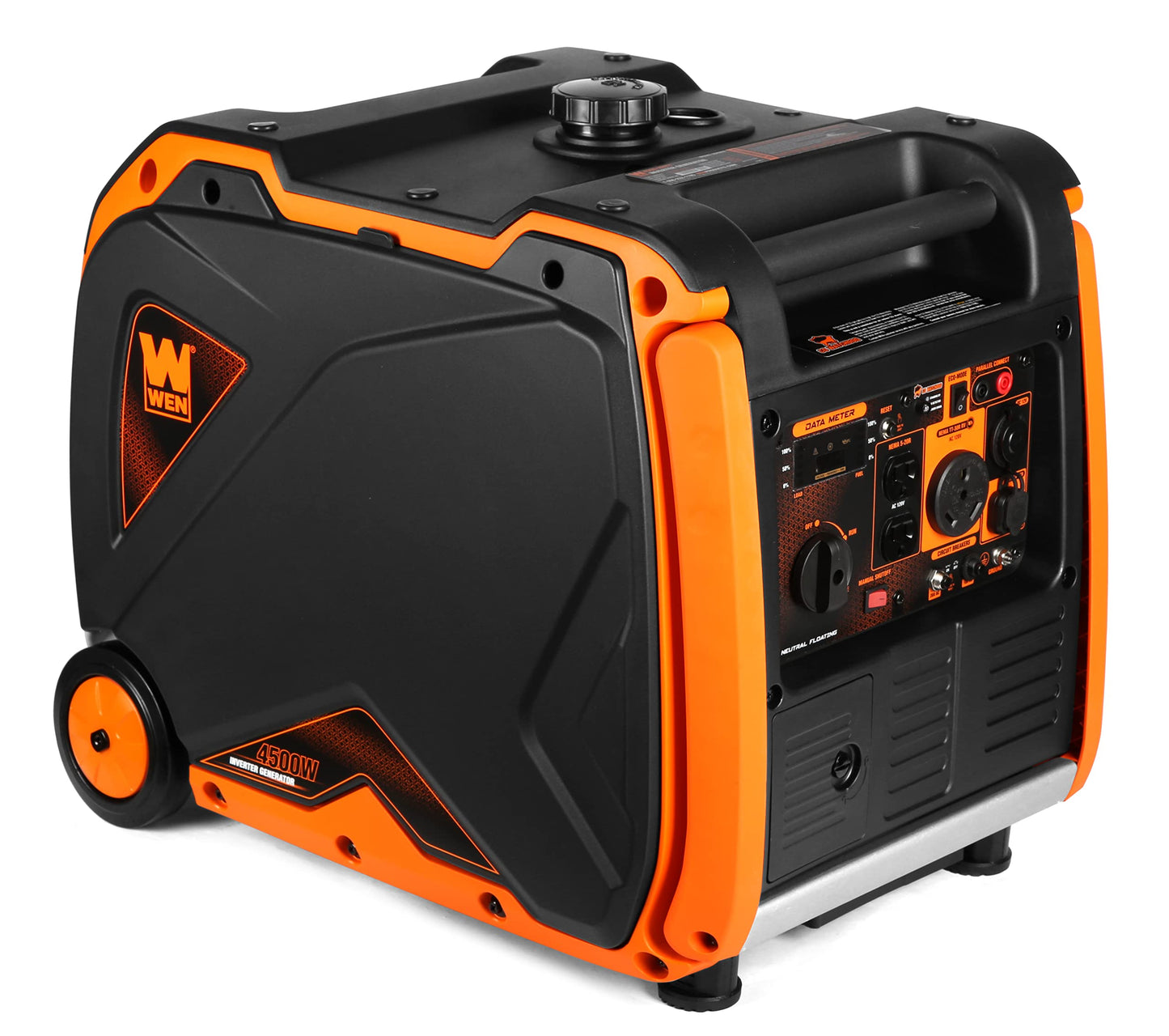 Wen 56450Ix Dual Super Quiet 4500-Watt Rv-Ready Portable Inverter Generator With Fuel Shut-Off And Co Watchdog Black