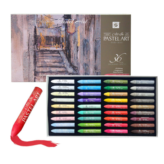 iCrayon Professional Oil Pastels Set – 36 Classic Colors, Rich Pigment & Smooth Blending, Artist-Grade Oil Pastels for Drawing, Sketching & Fine Art