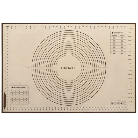 CHEFMADE Silicone Baking Mat, 36" x 24" Extra Thick Large Non-Stick Sheet Mat with Measurement | Non-Slip Reusable Food Grade Flexible Dishwasher Safe｜Making,Cookies,Macarons,Bread,Pastry and Pizza