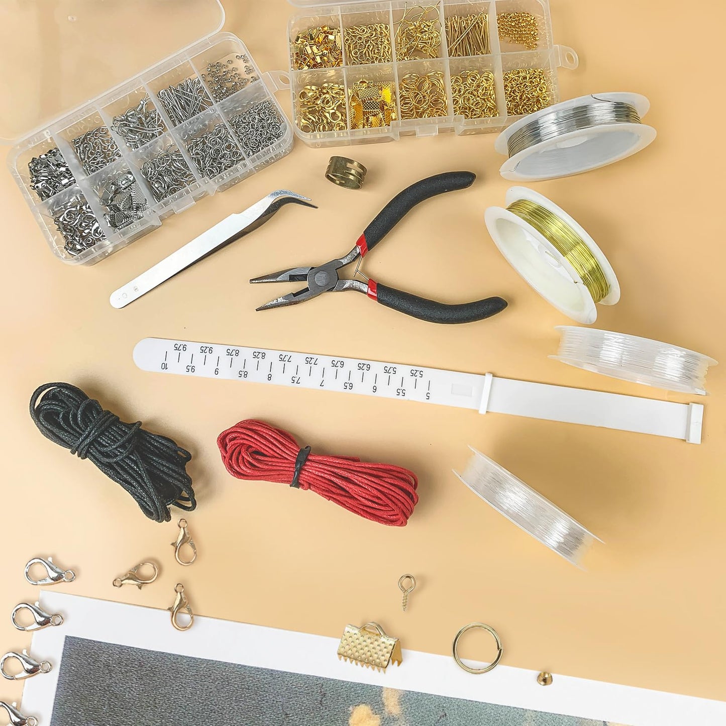 GTAAOY Jewelry Making Supplies Kit for Adults, Jewelry Repair Kit with Pliers, Findings and Beading Wires for Jewelry Repair Making and Beading