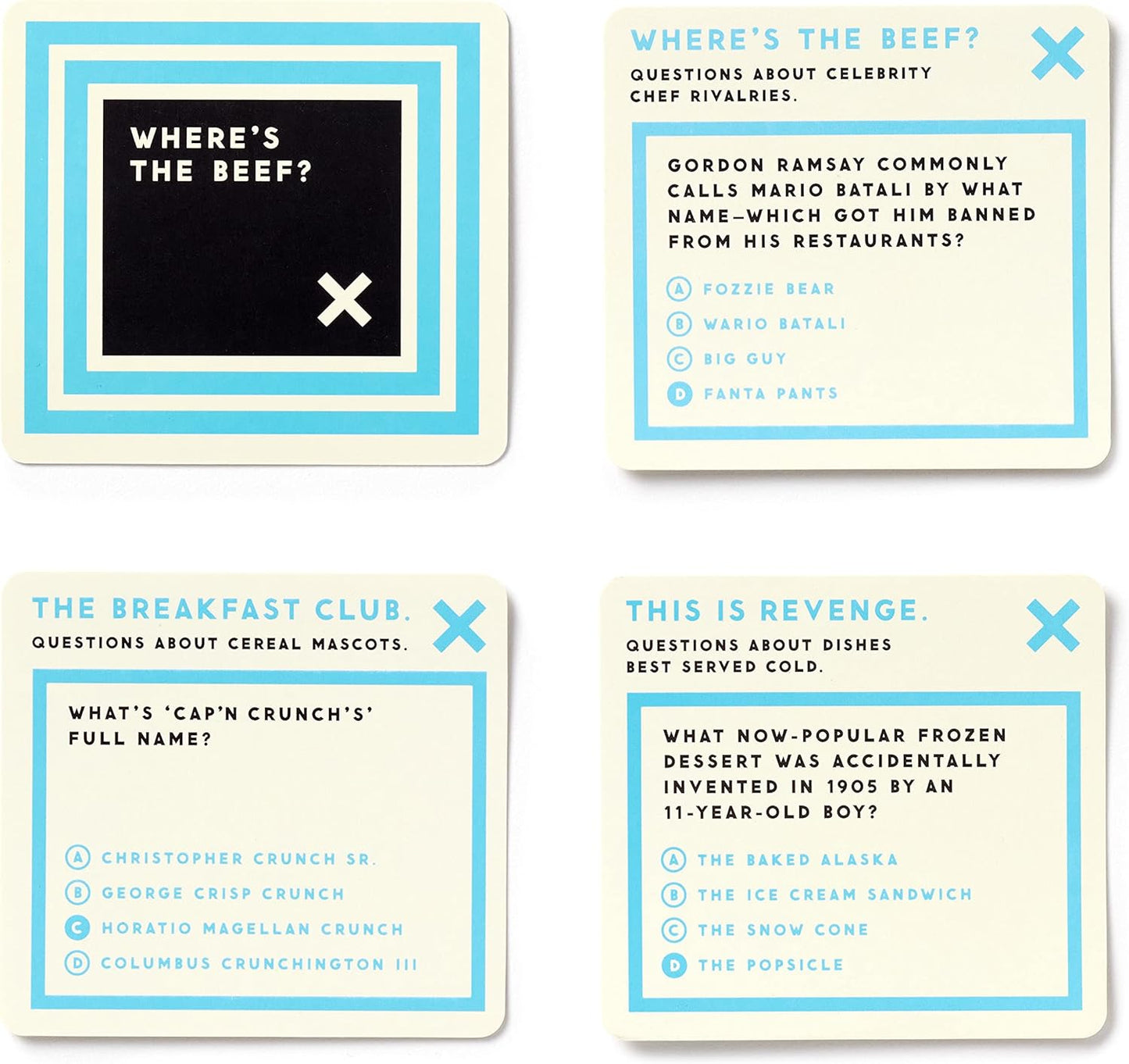 Brass Monkey Junk Food & Food Food – Trivia Card Game Set with 200 Unique Questions About Random Food Knowledge for Adults and Kids Ages 13+