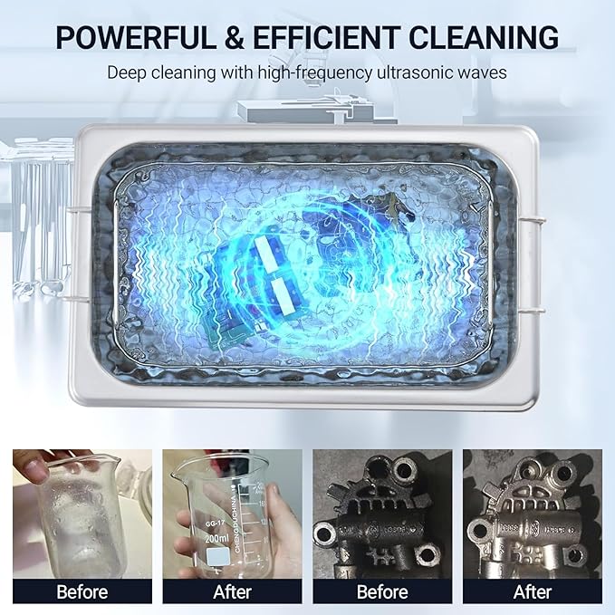 3.2L Commercial Ultrasonic Cleaner | Professional 40kHz with Digital Timer & Heater | for Jewelry, Watches, Eyeglasses & Small Parts Cleaning