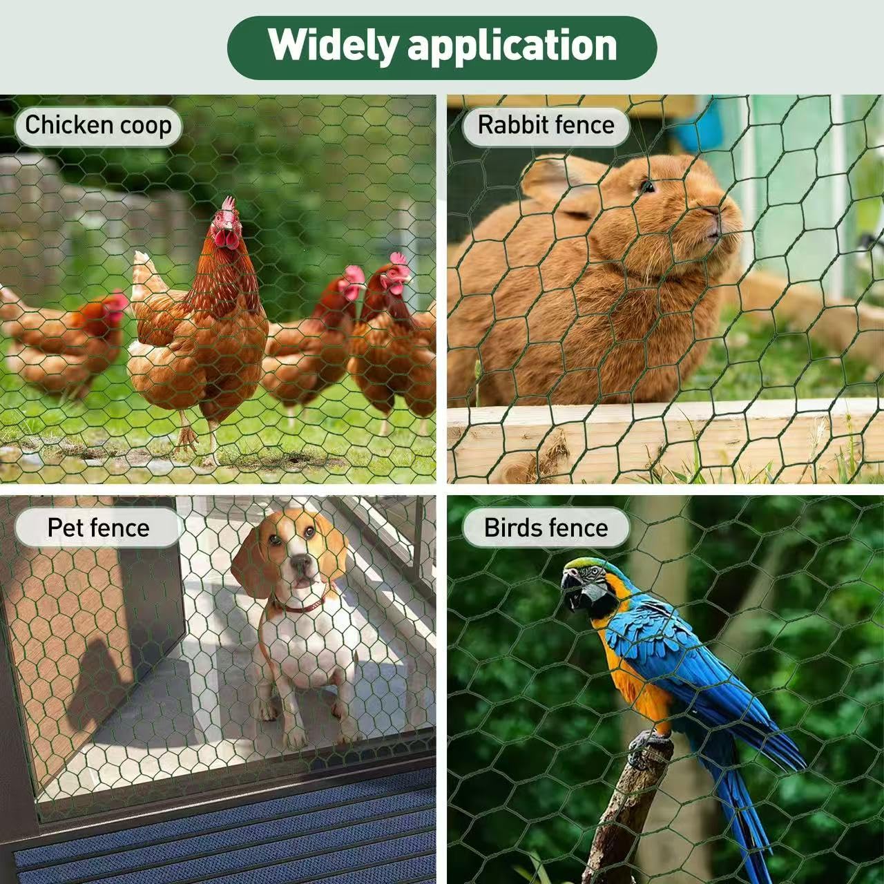 ROERLIEN 14 in×236 in Floral Wire Netting,Green Coated Floral Chicken Wire for Floral Arrangements,Garden Fencing,Protect Plant and Poultry,Decorate Flower Arch and DIY Craft. (14 in×236 in)