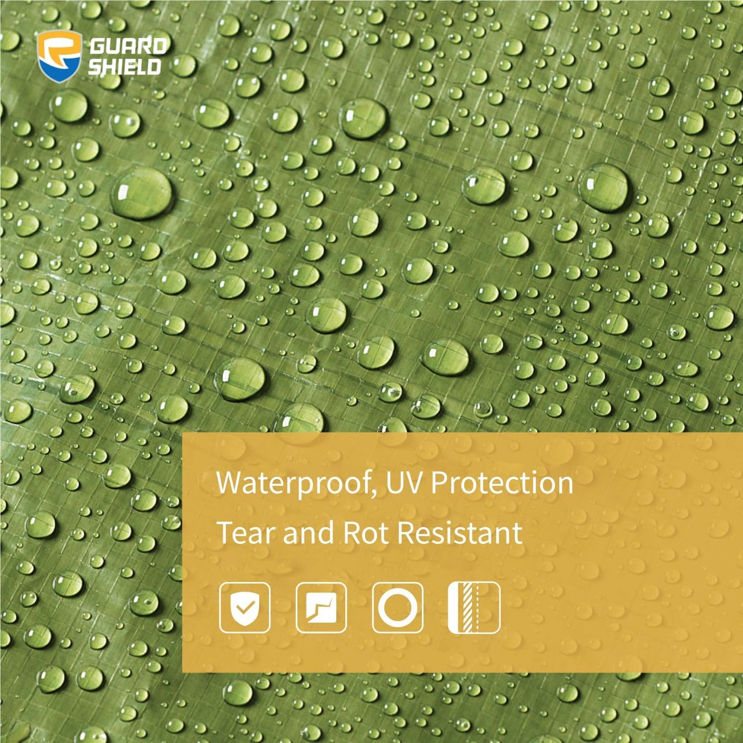 GUARD SHIELD Tarp Green 12x12 Feet Multi Purpose Waterproof Poly Tarp Cover 5mil