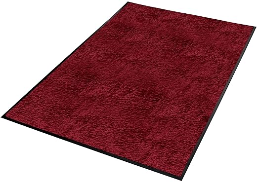 Guardian Platinum Series Indoor Wiper Floor Mat, Rubber with Nylon Carpet, 3'x12', Burgundy