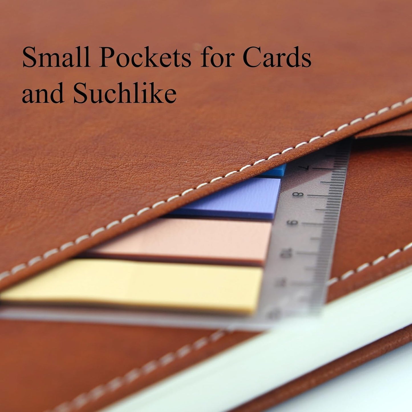 Premium Hardcover Executive Notebook with Pen and Pen Holder Clip, Card Pockets, 240 Pages, College Ruled, 80GSM, Leather Note Book for Work, Study, Diary and Other Scenarios, Suitable Journal for Both Men and Women