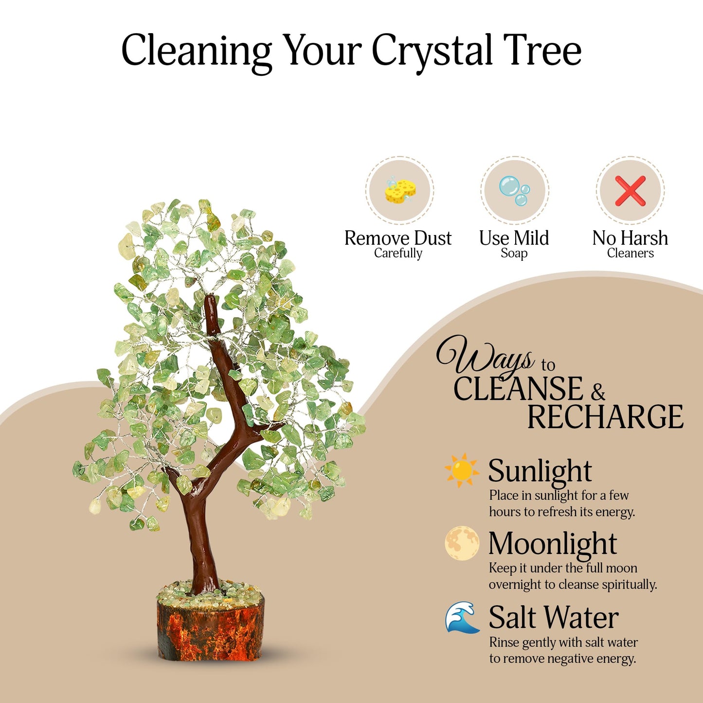 YATSKIA Green Jade Crystal Tree of Life - Crystals and Stones - Gemstone Tree - Crystals Decor - Feng Shui Decor - Crystal Gifts for Women