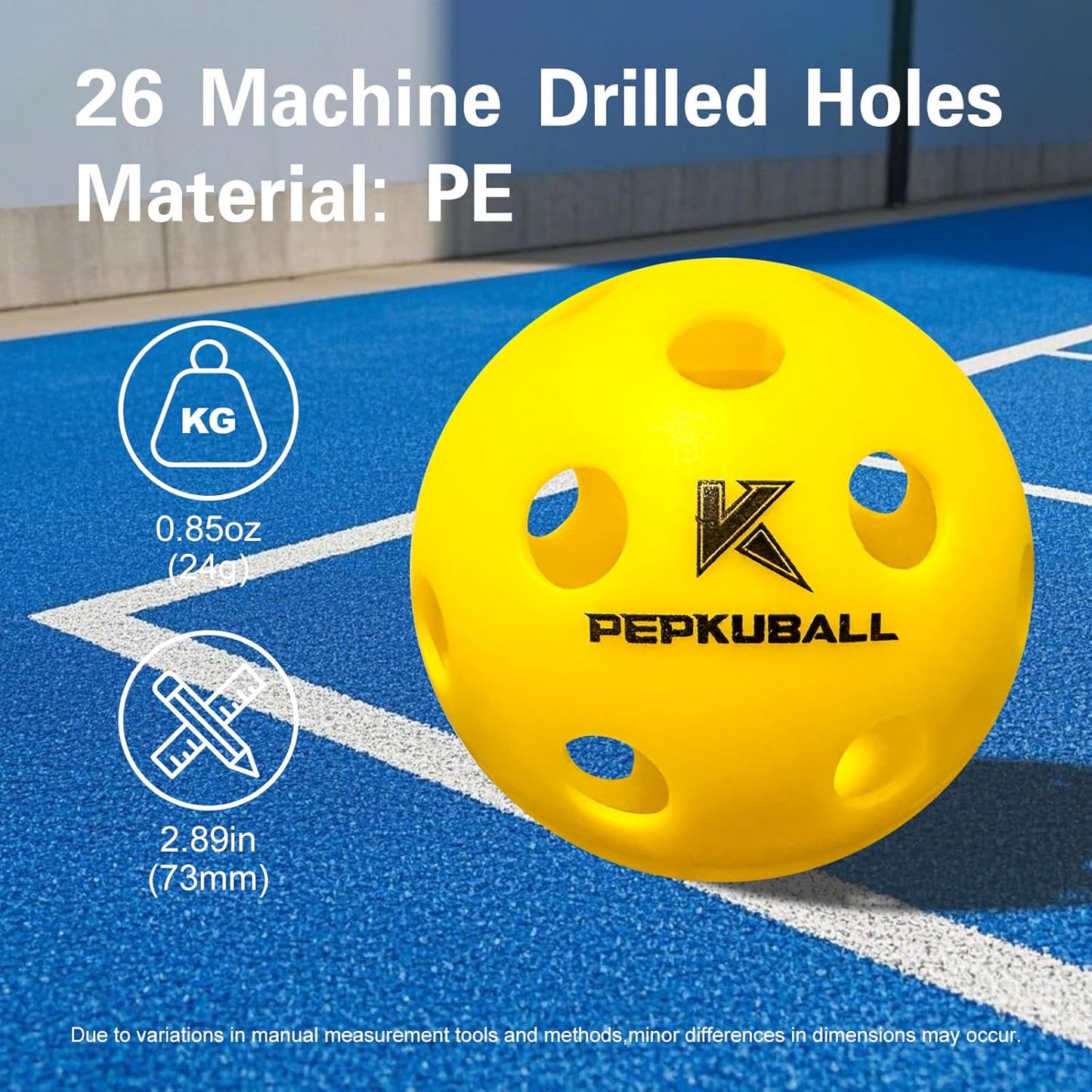 Pickleball Balls Indoor: 4 Pack, 8 Pack, 12 Pack | 40-Hole Outdoor Pickleballs, High Visibility & Bounce, Stylish & Durable for All Paddle Styles & Skill Levels