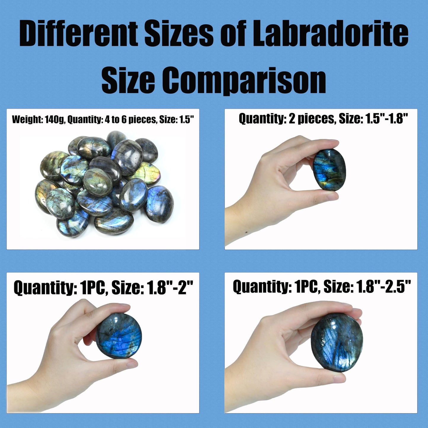 1PC Labradorite Crystals, Large Size Gemstone Labradorite Palm Stone, Irregular Shaped Labradorite Healing Stones, Natural Hand Carved Worry Stone Crystals for Meditation
