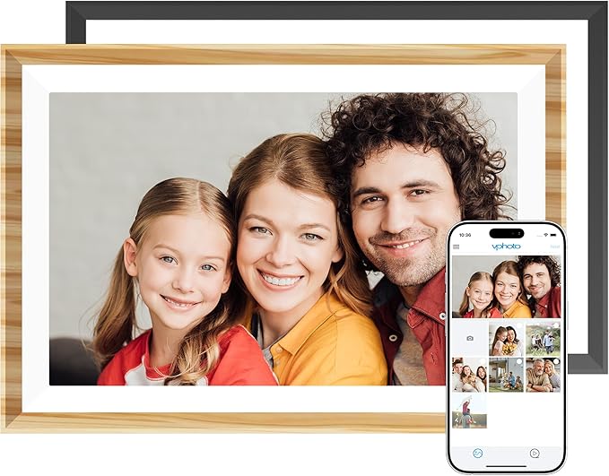 Dragon Touch 10.1'' WiFi Digital Picture Frame with Dual Swappable Snap Frames – 1280×800 HD IPS Touch Screen, Auto-Rotate, Instantly Share Photos/Videos via Free App, Gift for Birthday, Wedding, Mom