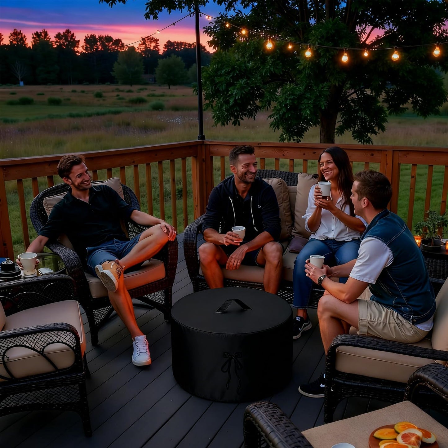 Aidetech Propane Fire Pit Covers 19-inch for Outland Living Portable Propane Fire Pit, Waterproof Firebowl Covers Outdoor Firepit Cover-19" D x 11" H