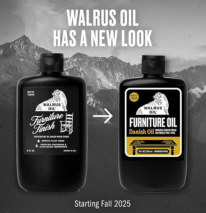 Walrus Oil - Furniture Oil, 100% Natural. Finish, Restore, and Protect Wood. VOC-Free, 8oz Bottle