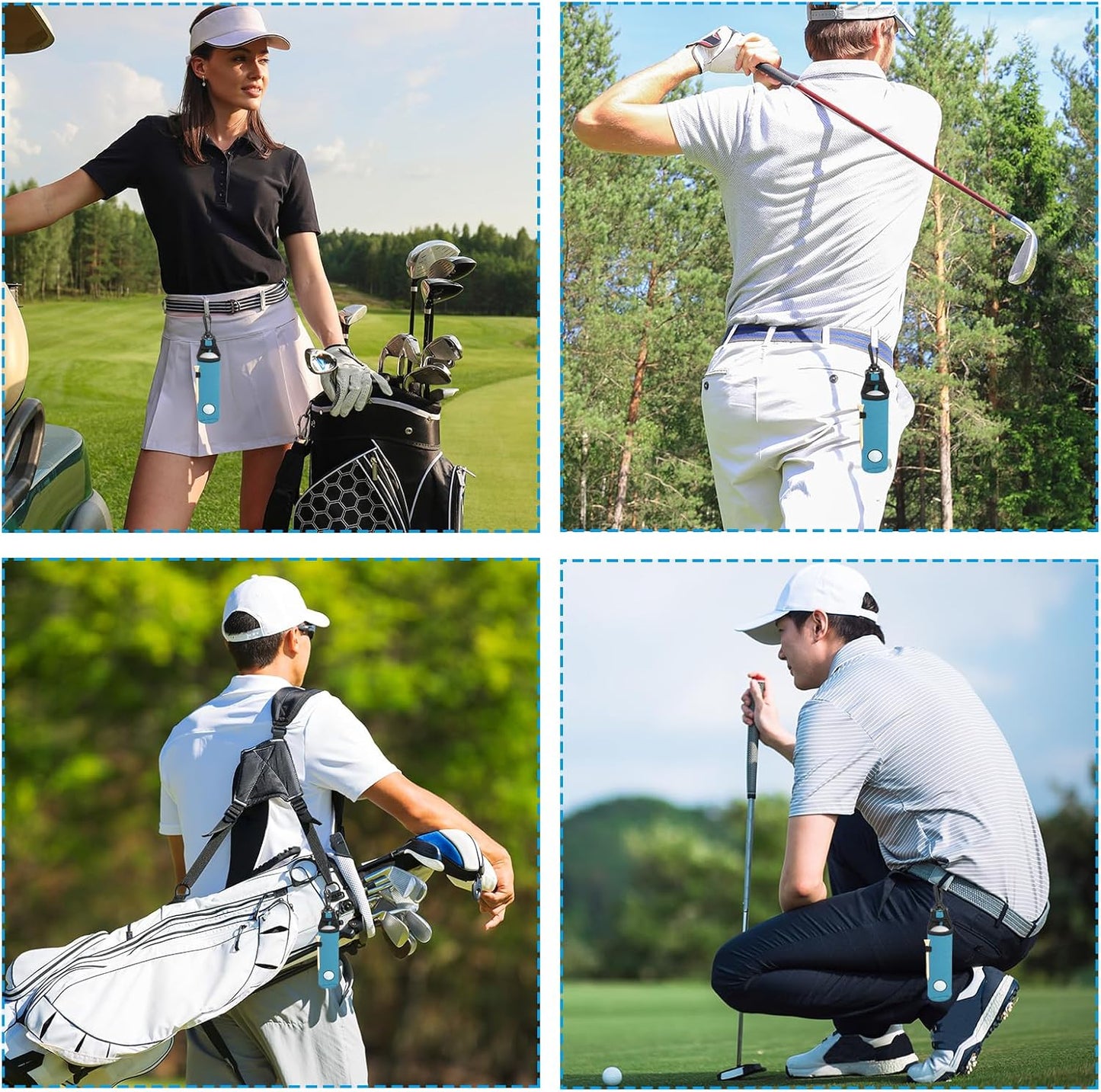 PATIKIL Golf Ball Carry Bag Golf Tee Holder Pouch Portable Neoprene Golf Ball Holder with Clip for Men and Women