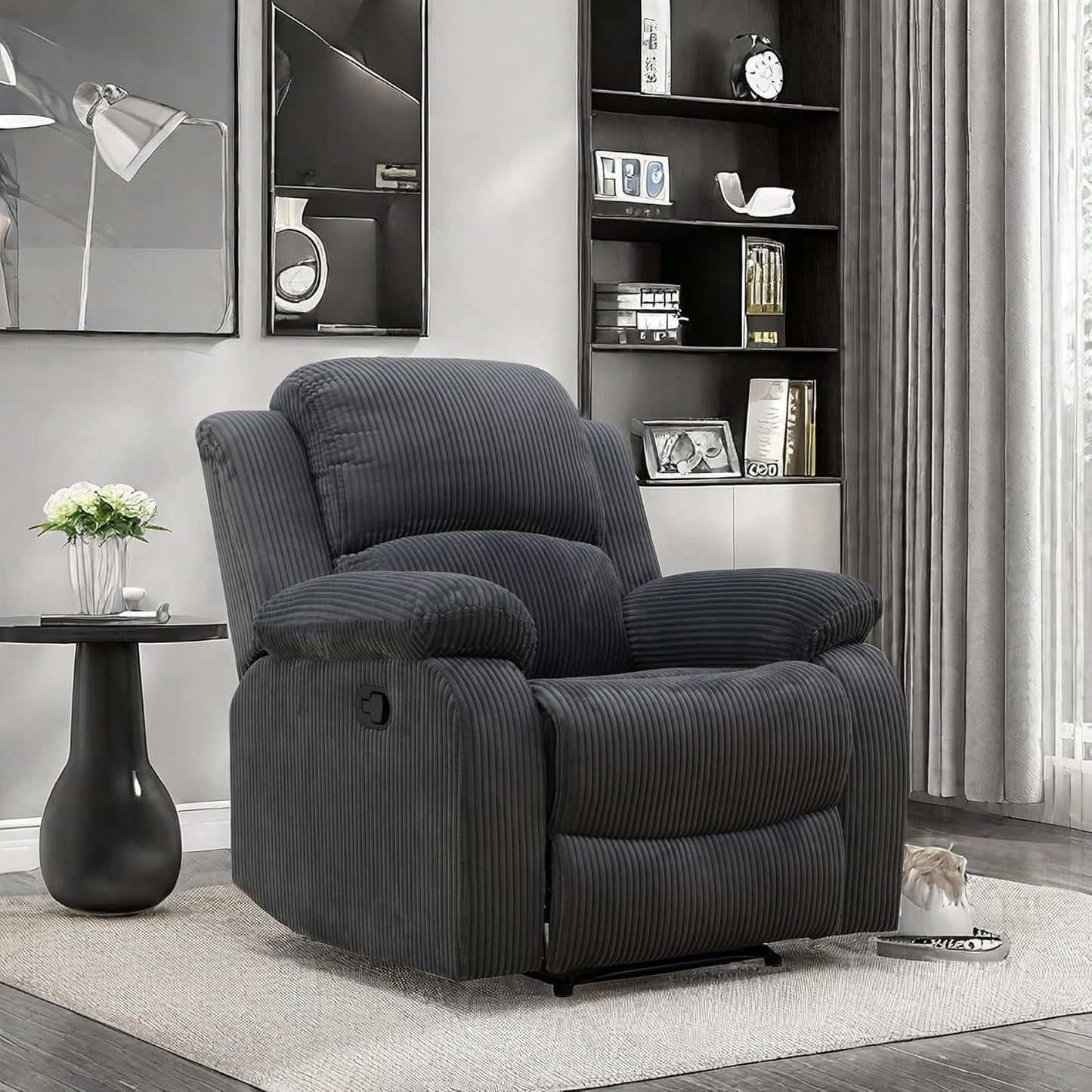 Recliner Chair, Recliner Home Theater Seating, Electric Reclining Chair for Adult, Breathing Chair for Living Room, Dark Grey