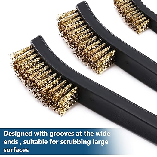 Accmor Scratch Brush Set for Gun Cleaning, Double-Ended Wire Bristle Brushes 9 Packs, All Purpose Gun Cleaner Kit, Handy Brass Scrub for Cleaning Welding Slag/Paint/Rust/Dirt