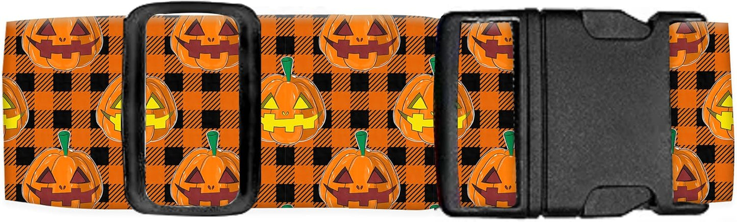 Luggage Straps for Suitcases Travel Belt Accessories, Cute Suitcase Strap, Adjustable Luggage Belt Strap, Heavy Duty with Quick-Release Buckle Luggage Strap Red Pumpkin