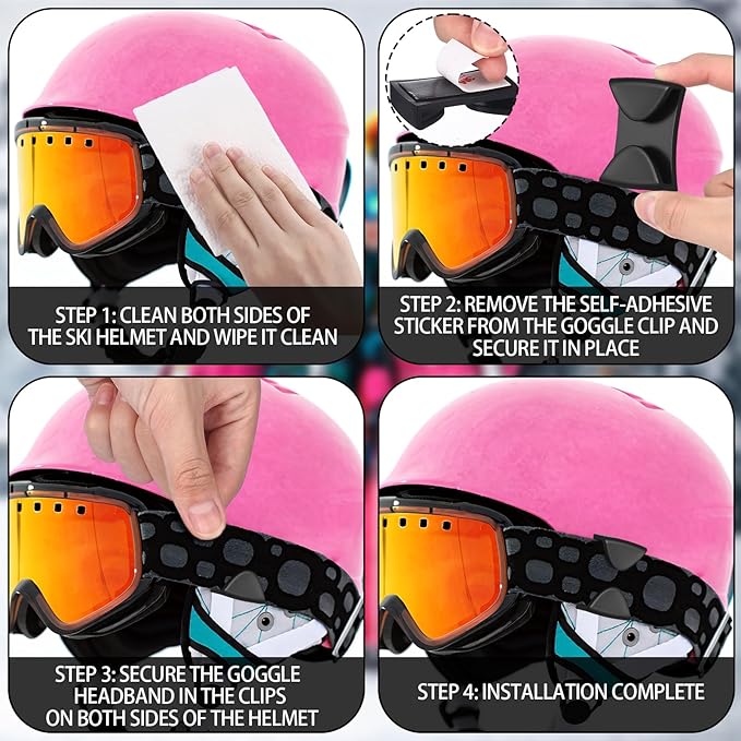 6 Pcs Goggle Clip Winter Sports Ski Helmet Goggle Clip Anti Slip Replacement for Winter Snowboard