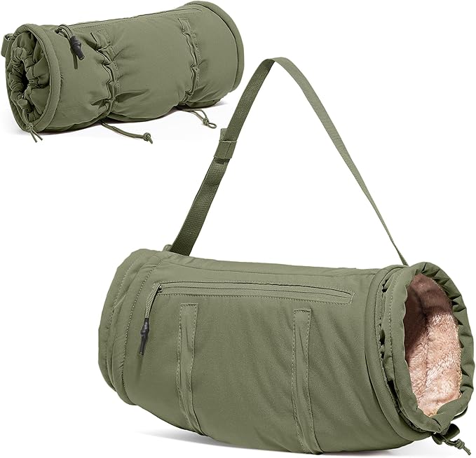 Hand Warmer Pouch with Silent Material, Drawstring Tighteners and Adjustable Strap, Hand Muff for Hunting, Golf, Football Winter Outdoor Activities
