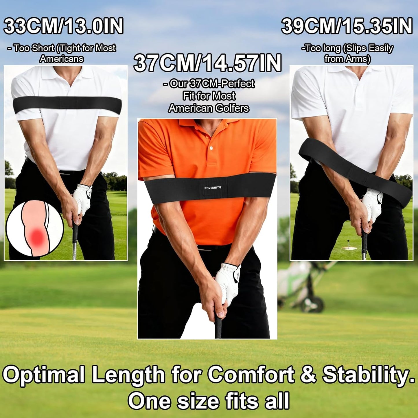 Golf Swing Training Aid with Instructions for use，Swing Correcting Arm Band Without unpleasant Smell，Golf Swing Band not Easily Sliding Down The arms. Swing Easy, Golf Arm Band Training Aid.