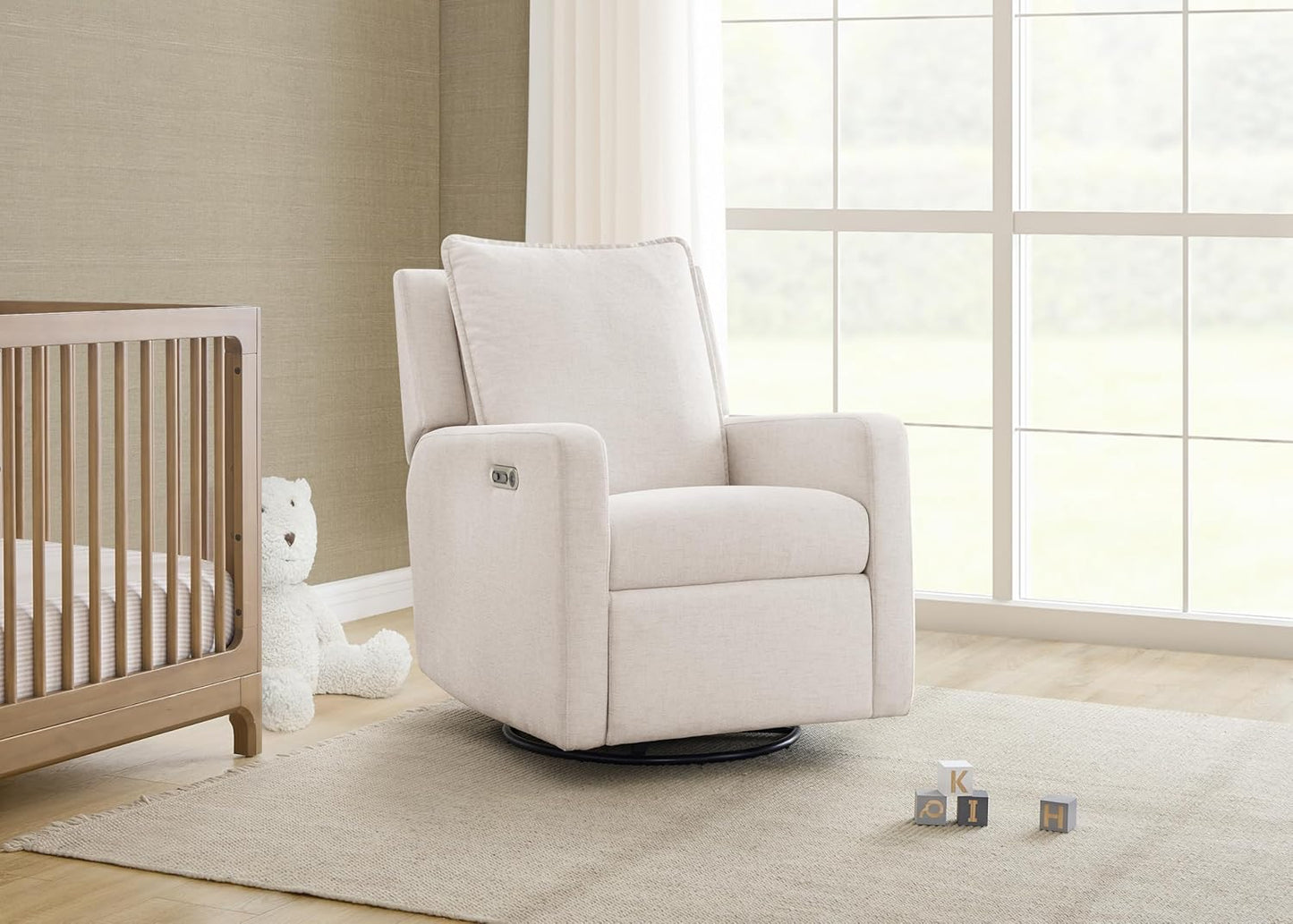 Delta Children babyGap Harlowe Power Recliner with USB-A and Type-C Ports Greenguard Gold Certified – Stain-Resistant Performance Fabric is Oeko-TEX Standard 100 Certified, Sand