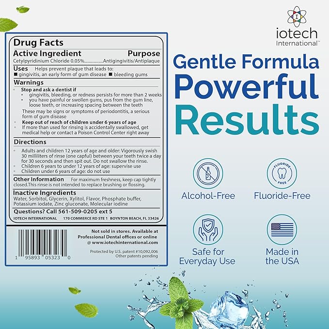 ioRinse Ultra Mouthwash is The Choice of 1,000s of Dentists as The Mouth Wash for Adults and Kids Oral Care and Hygiene. It's an Alcohol Free, Bad Breath Treatment and Gum mouthwash with Xylitol.