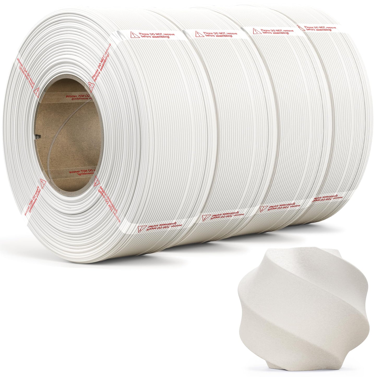 MarsWork Matte PLA Refill Filament 4-Pack Bundle (4kg/8.8lbs) for Reusable Spools, 1.75mm Spool-Less Bulk PLA 3D Printing Filame
