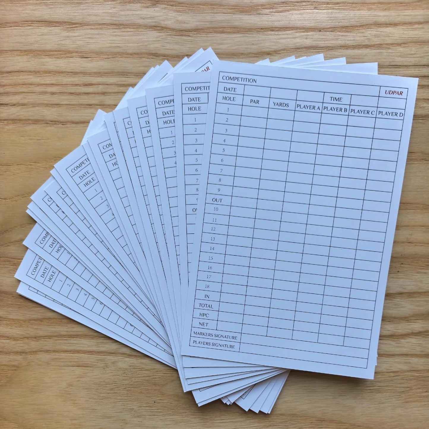 Golf Scorecard Holder (6 Colors - Premium Vegan Leather) | Yardage Book (4-Pack, Waterproof Stone Paper) | Scorecards (20-Pack White Cardstock) – Idea Gift for Golfers