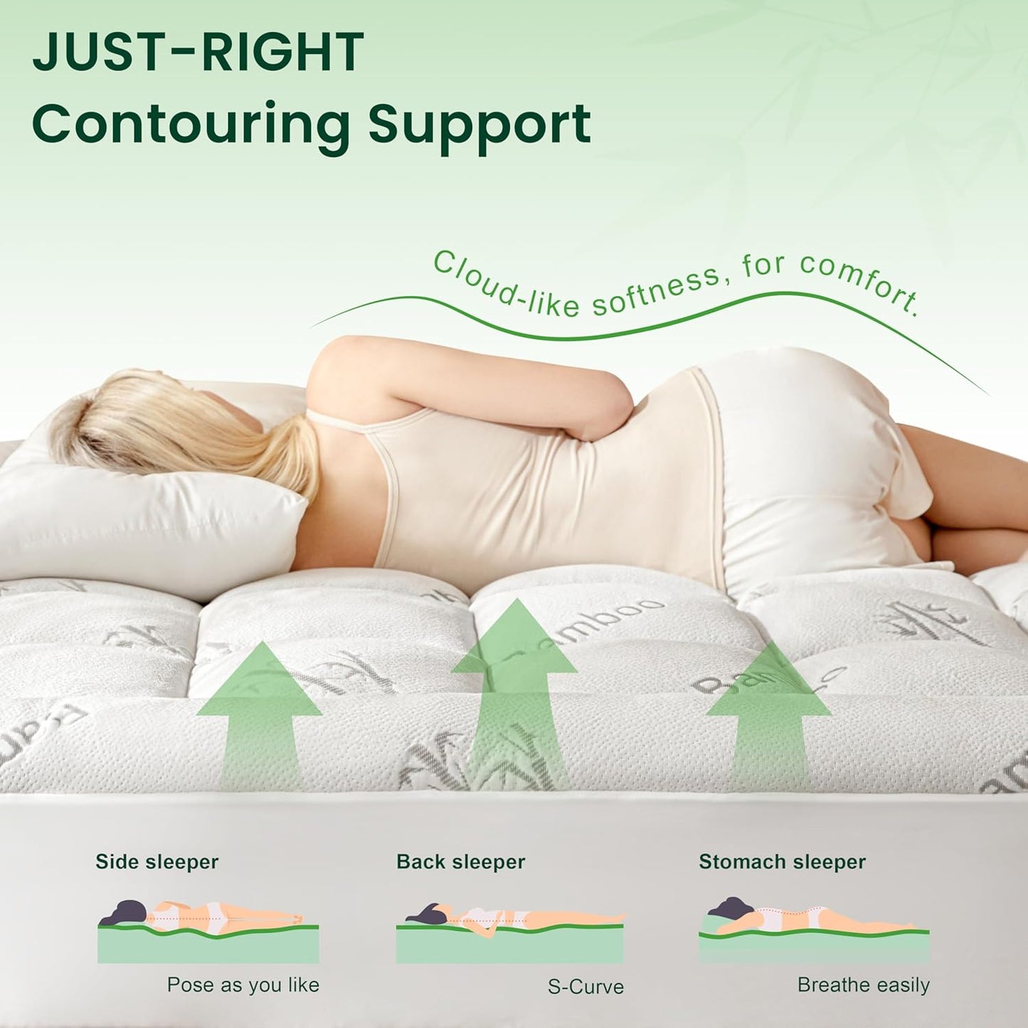 Love's cabin King Size Mattress Topper, Rayon Derived from Bamboo, 900 GSM Breathable Mattress Topper Pad, Thick Pillow Top Mattress Pad with 8"-20" Deep Pocket(78"x80")