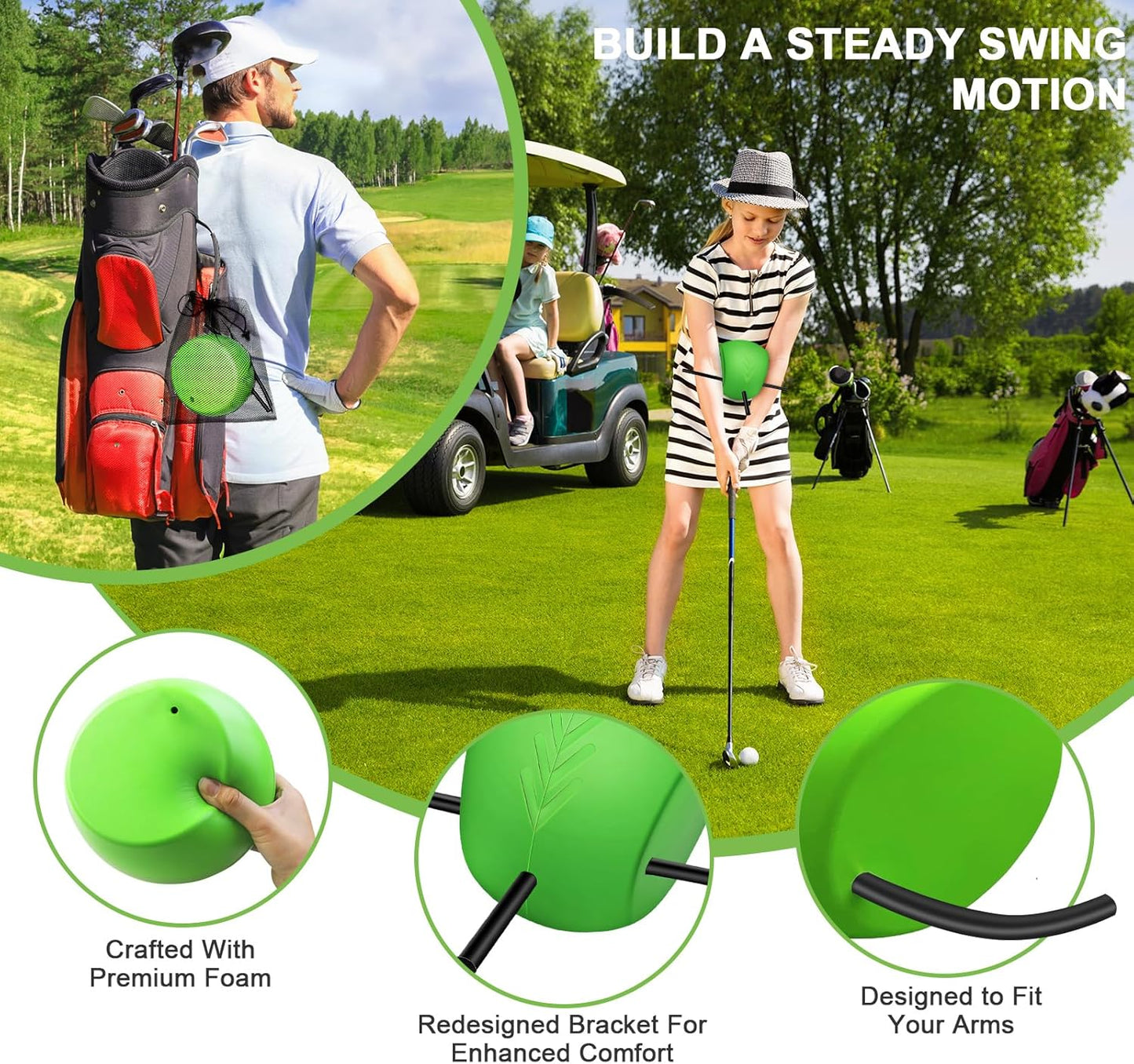 The Connector Golf Training Aid, Golf Swing Trainer for Posture Correction Practice, Golf Swing Training Aid, Golf Training Aids Helps Train Proper Swing Mechanics, Arm Structure