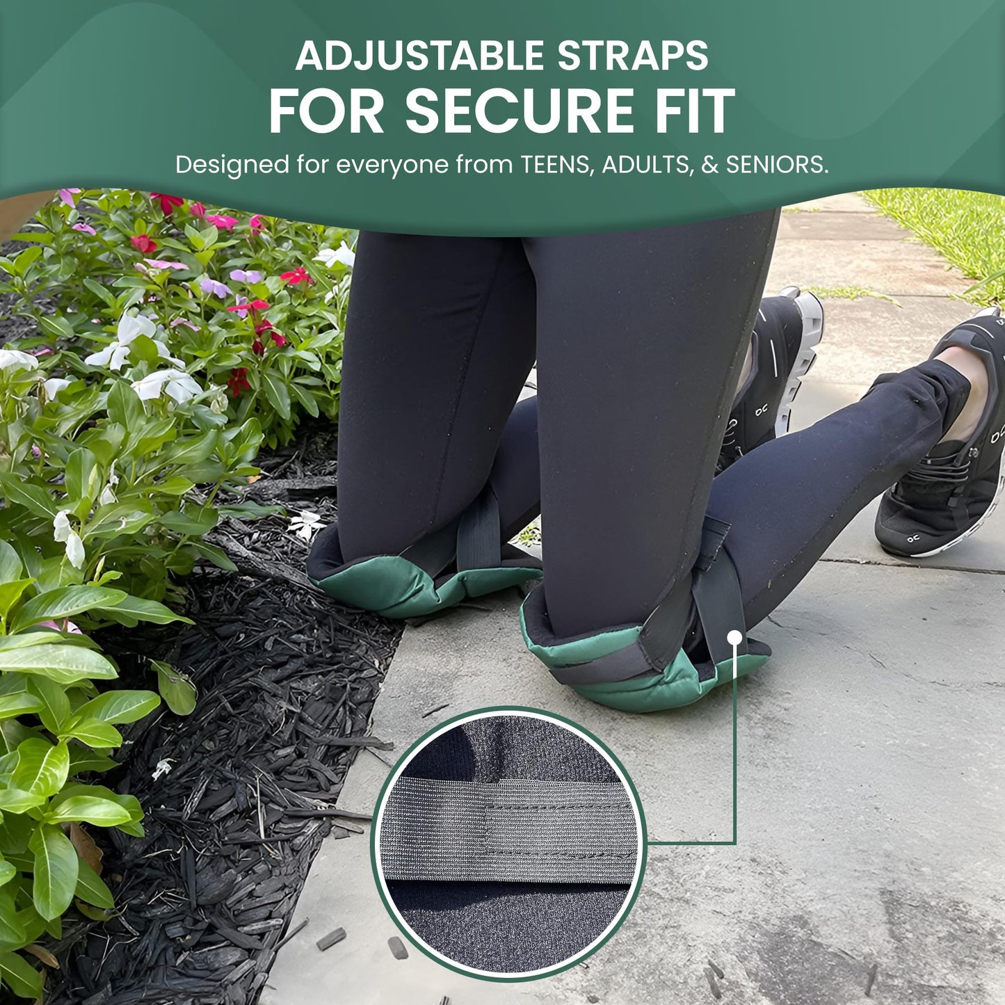 Garden Guru Cushioned Gardening Knee Pads with Adjustable Straps - Soft Inner Liner, Ultra Comfort Padding, Garden Kneelers for Yard Work, Cleaning, Household Chores, Roofing, and More 1 Pack