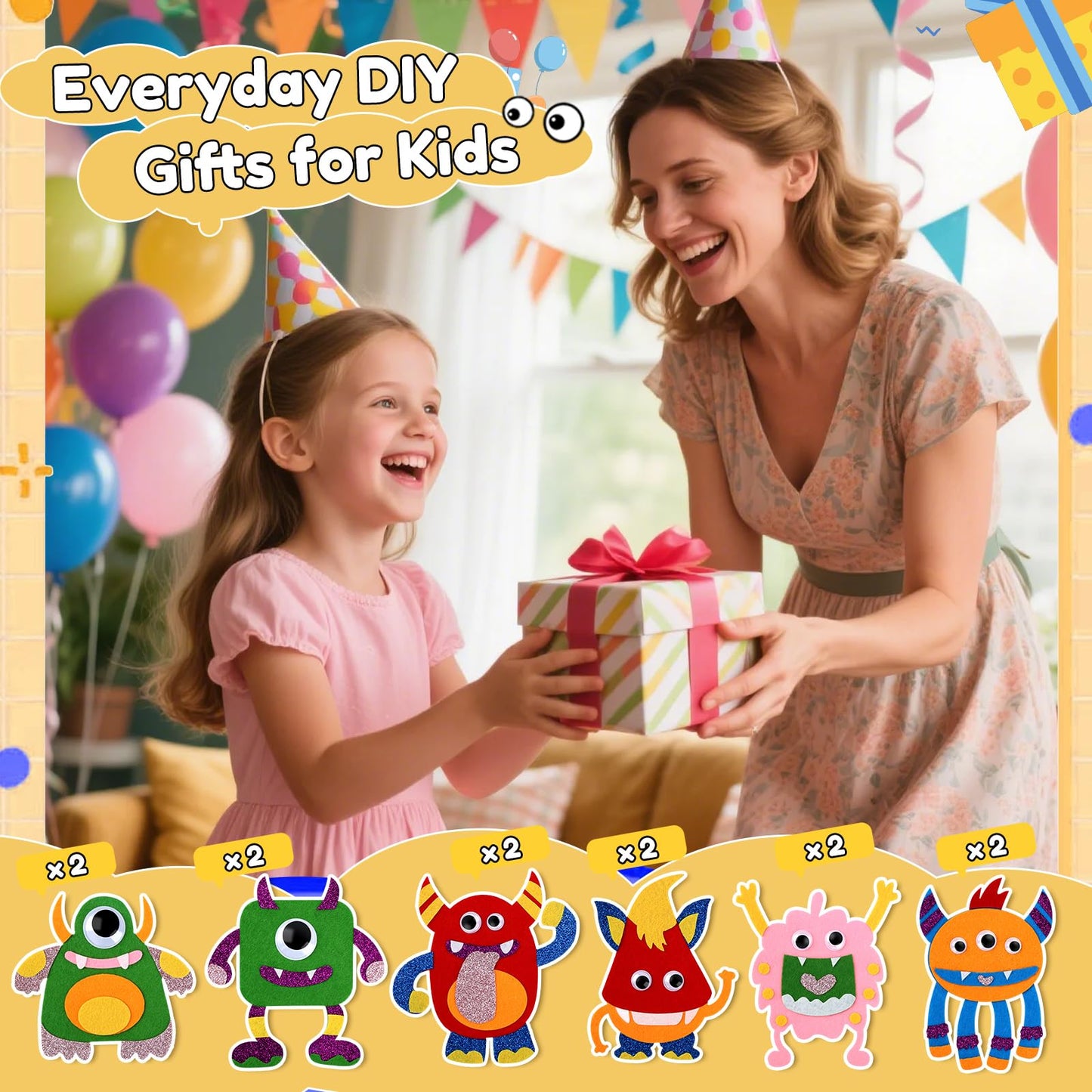 YOTOY Felt Sewing Kit for Kids - Toddler Arts & Crafts for Ages 3-5 - Girls Boys 4-6 Birthday Gift - DIY Beginner Needle and Thread Kit - DIY Kid Craft Activities Ages 3 4 5 6 Years